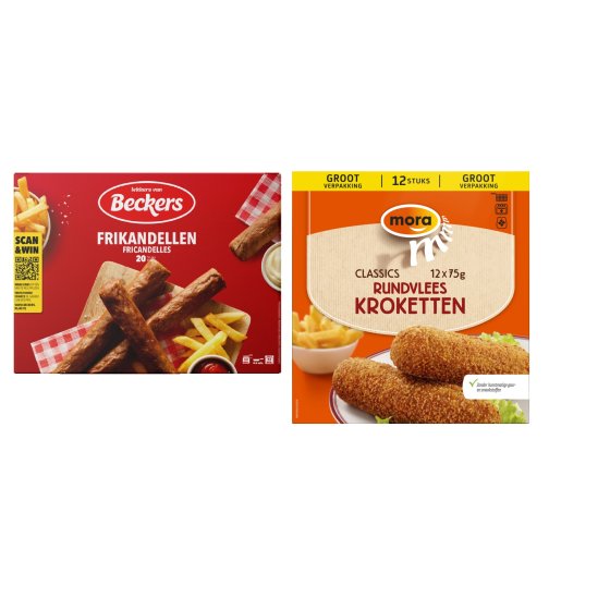 20 Beckers Frikandel + 12 Mora Rindfleischkroketten