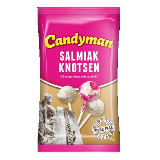 Candyman Salmiak Knotsen salmiak lollies 140g