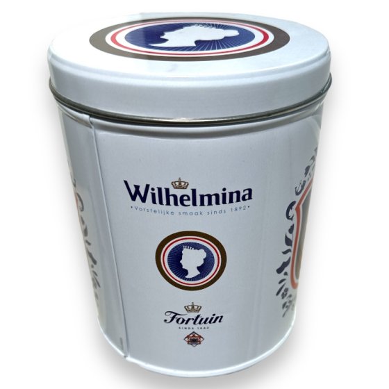 Fortuin Dose Koning Willem-Alexander und Maxima Blau Wilhelmina Pepermunt Pfefferminze 500g
