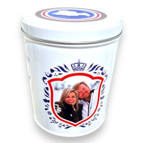 Fortuin Dose Koning Willem-Alexander und Maxima Blau Wilhelmina Pepermunt Pfefferminze 500g