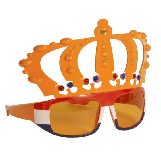 Orange Krone Sonnenbrille mit rot weiß blau Rahmen