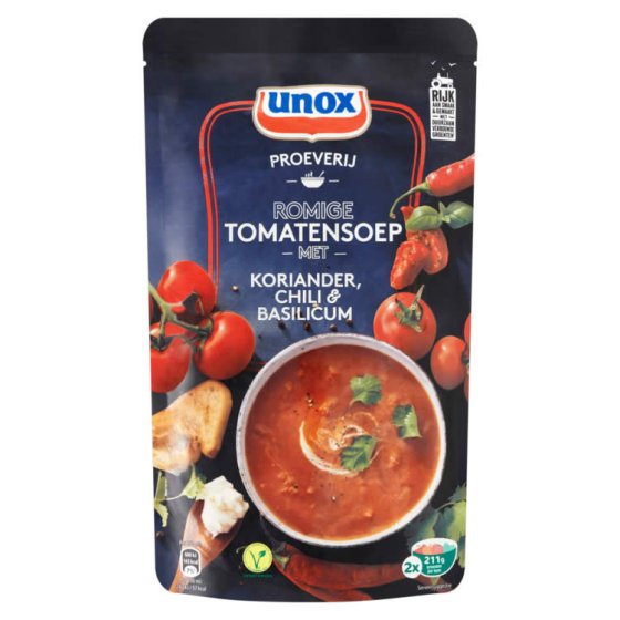 Unox Romige Tomatensoep met gerookte Chilli & Basilicum 570ml