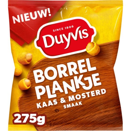 Duyvis Borrelnootjes Borrel Plankje Kaas & Mosterd 275g