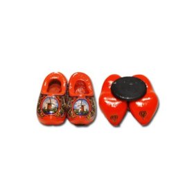Magnet - Holländische Clogs - Holzschuhe - Farbe: Orange