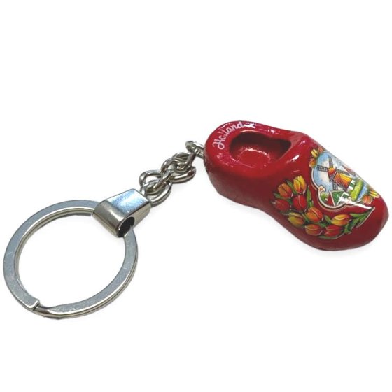 Schlüsselanhänger - Holländischer Clog - Holzschuh - Rot