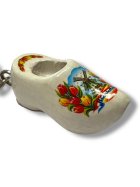 Schlüsselanhänger - Holländischer Clog - Holzschuh - Farbe: Weiß