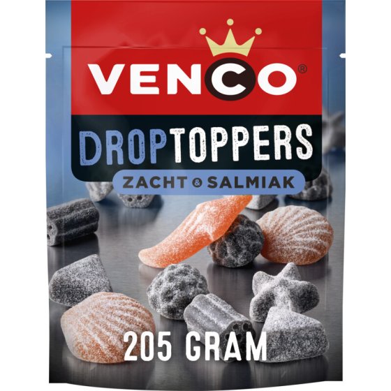 Venco Droptoppers Zacht & Salmiak 205g