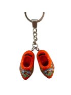 Schlüsselanhänger Clogs - 2 Holzschuhe - Farbe: Orange