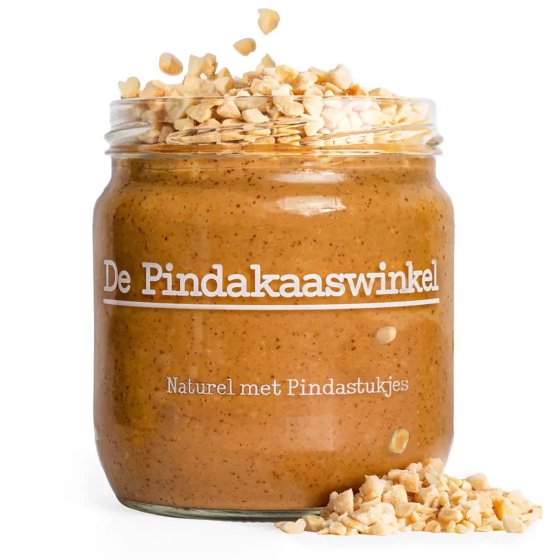De Pindakaaswinkel Erdnussbutter Pindakaas Naturel mit Stücken 420g