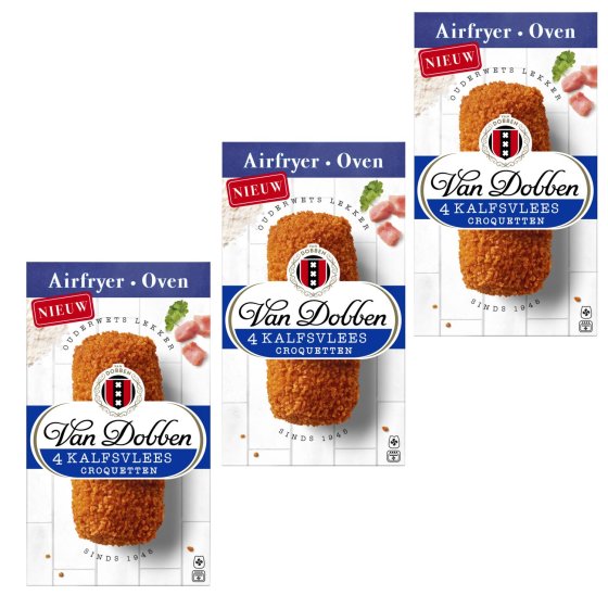 3x Van Dobben Kalfsvlees Croquetten Airfryer & Backofen 4 Stück