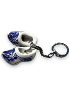 Schlüsselanhänger Clogs - 2 Holzschuhe - Farbe: Delftsblauw