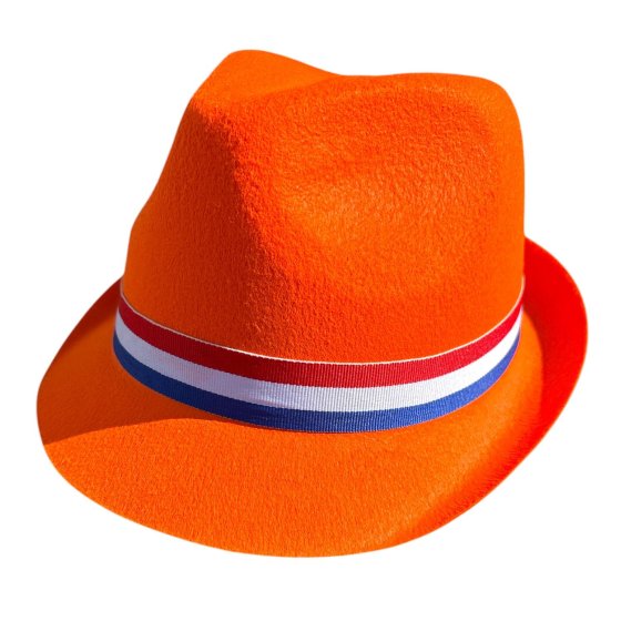 Party Hut Orange mit Niederländische Flagge