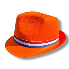 Party Hut Orange mit Niederländische Flagge