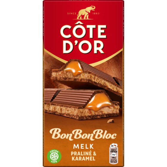 Cote dOr Bon Bon Bloc Milchschokolade Praliné & Karamel 200g