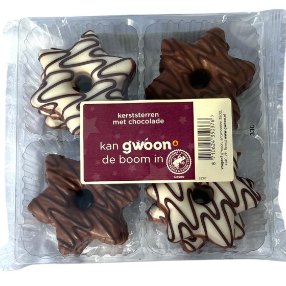 Gwoon Kerststerren mit Schokolade 225g