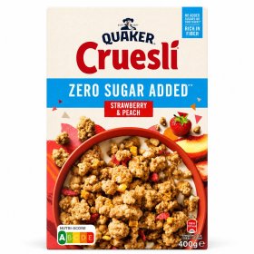 Quaker Cruesli Erdbeer & Pfirsich Zero Sugar 400g