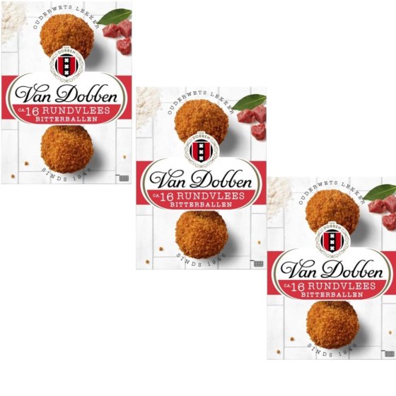 3x Van Dobben Rindfleisch Bitterballen 400g ( MHD 30.04.2026 )