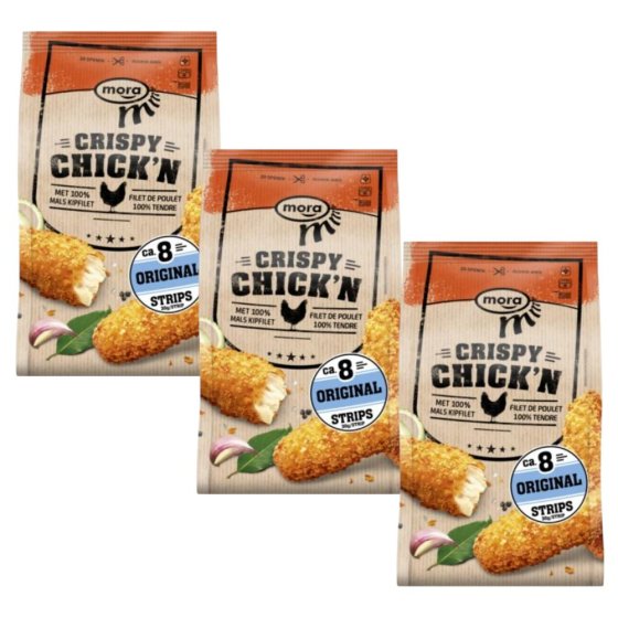 3 x Mora Crispy Chickn Strips Original 240g