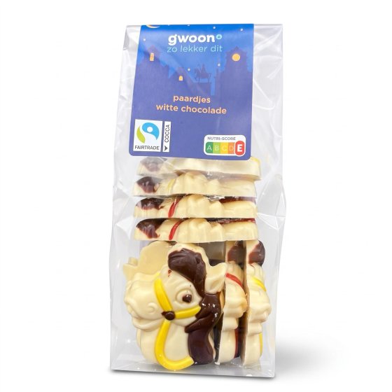 Gwoon Paardjes weiße Schokolade 150g