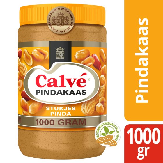 Calve Pindakaas Erdnussbutter met Stukjes Noot 1kg